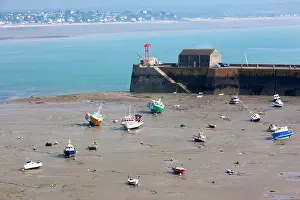 Manche: France, Normandy, Granville, elevated port
