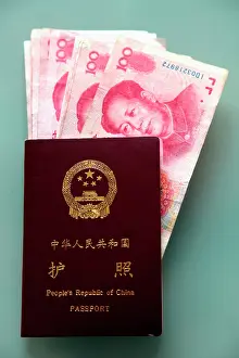 Note: France, Paris, A Chinese passport with some