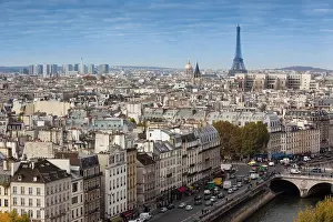 Paris: France, Paris, elevated city view from the