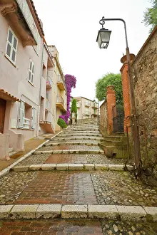 Step: France, Provence, Cannes. Rain-covered steps