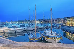 Harbor: France, Provence. Marseille. Old Port at dawn