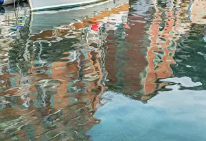 Port: France, Provence. Villefranche-sur-Mer, harbor reflections