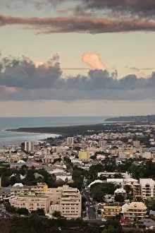 Reunion: France, Reunion Island, St-Denis, dusk view
