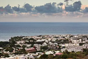 Reunion: France, Reunion Island, St-Denis, dusk view