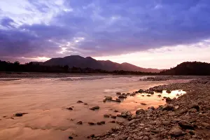 Riverbed: Franz Josef, New Zealand. A river at the