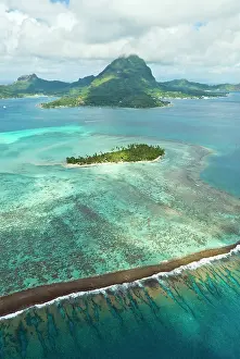 Gerometta: French Polynesia, Bora Bora aerial. In the