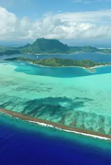 Gerometta: French Polynesia, Bora Bora aerial. In the