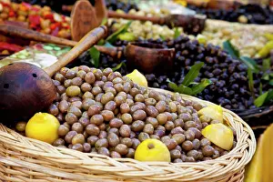 Sale: Fresh olives for sale at the local market