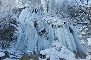 Foothills: The frozen Schleierfaelle (veil falls) in
