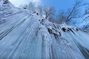 Foothills: The frozen Schleierfaelle (veil falls) in