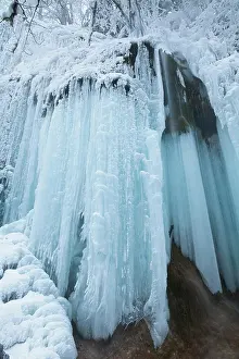 Foothills: The frozen Schleierfaelle (veil falls) in