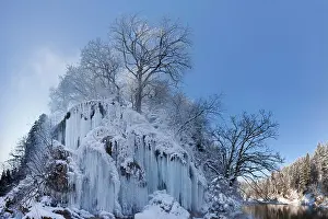 Foothills: The frozen Schleierfaelle (veil falls) in