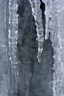 Curtain: Frozen Water - a curtain of icicles under a frozen