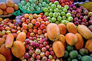 Shopping: Fruit on display at market stall