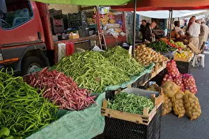 Selling: Fruit and Vegetable Market Stall on market day Ikizdere
