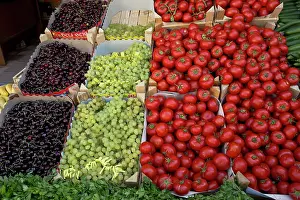 Selling: Fruit and Vegetable Market Stall on market day Ikizdere