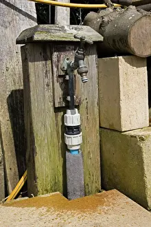 Taps: Garden Tap - Water dripping from outside brass tap