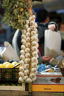 Markets: Garlic on market stall