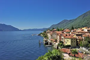 Ausblick: Geografie, Italien, Piemont, Cannero Riviera, Ortsansicht