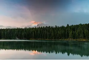 Johnson: geography / travel, Canada, Johnson Lake with Mt