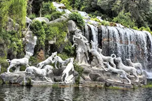 Naples: geography / travel, Italy, Diana and Actaeon Fountain