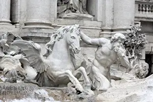 Statues: geography / travel, Italy, Trevi Fountain, Rome