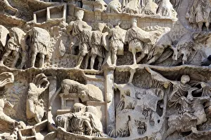 Statues: geography / travel, Italy, Triumphal arch of Septimius