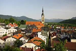 Steeple: Germany, Bayern-Bavaria, Bad Tolz. Town