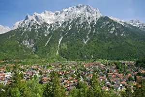 Rooftop: Germany, Bayern-Bavaria, Mittenwald. Alpine