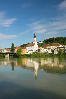 Steeple: Germany, Bayern-Bavaria, Passau. Inn River