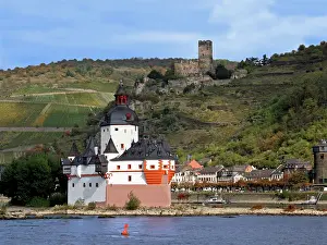 Schloss: Germany, Kaub, The Pfalz Castle in the Foreground