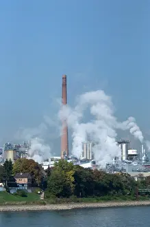 Smoke: Germany. Power Plant along the Rhine River
