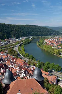 Main: Germany, Wertheim. City overview near confluence