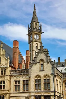 Gent: Ghent clock tower and traditional buildings, Ghent, Belgium
