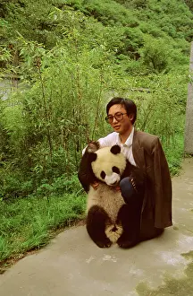 Carer: Giant Panda - Two-year-old animal with carer