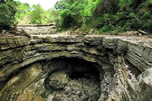 Giant sink hole during the dry season