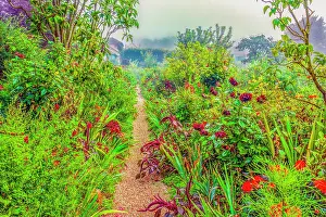 Famous: Giverny, France. Wide angle landscape view of Claude Monet's