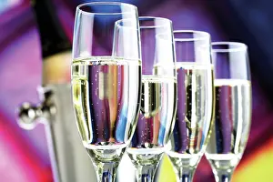 Celebrations: Four glasses of champagne