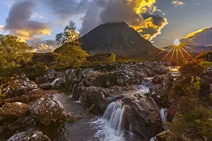 Etive: Glen Etive - water of Coupal river cascades over