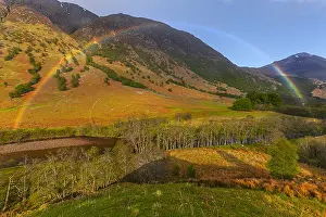 Nevis: Glen Nevis - rainbow during a rain shower on the
