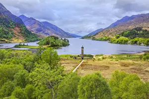 Invernesshire: Glenfinnan Monument - view towards historic Glenfinnan