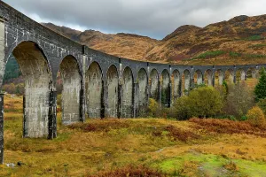 Viaduct: Glenfinnan railway viaduct, with autumn colours