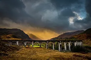 Viaduct: Glenfinnan railway viaduct, with autumn colours
