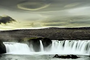 Altocumulus: Godafoss Waterfalls with Lenticular clouds