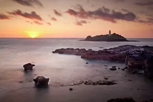 Godrevy: Godrevy Lighthouse - sunset