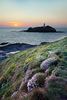Ives: Godrevy at sunset