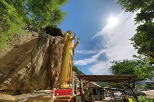 Phra: Gold buddha statue Phra Pang Haan Yad, Khao Takiab
