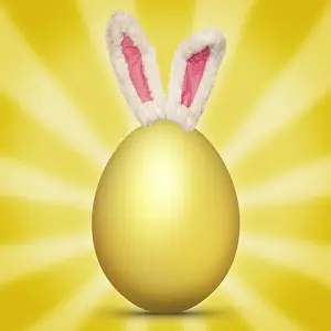 280219: Golden Egg with bunny ears Easter