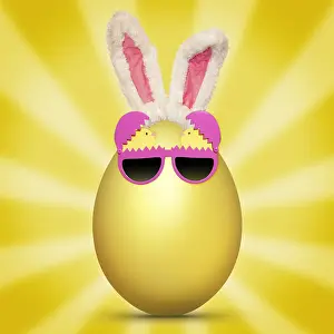 280219: Golden Egg, with glasses and bunny ears Easter