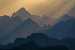Vorarlberg: Golden hour over Allgcu mountains, Warth, Vorarlberg